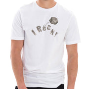 I Rock Graphic Design Ring Spun Combed Cotton Short Sleeve Deluxe Jersey T-Shirt - White XS