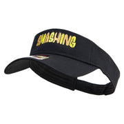 Hand Drawn Smashing Embroidered Cotton Twill Sun Visor - Black OSFM