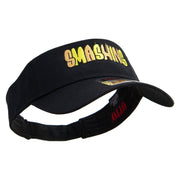 Hand Drawn Smashing Embroidered Cotton Twill Sun Visor - Black OSFM