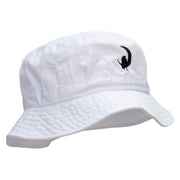 Couple On The Moon Embroidered Bucket Hat - White OSFM