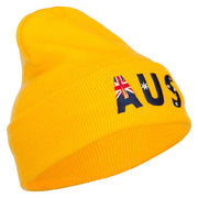 Australia AUS Flag Embroidered Long Beanie