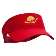 Ringed Planet Embroidered Cotton Twill Sun Visor