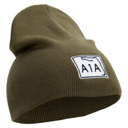 Highway A1A Embroidered 8 inch Acrylic Short beanie - Olive OSFM