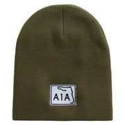 Highway A1A Embroidered 8 inch Acrylic Short beanie - Olive OSFM