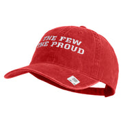 The Few The Proud Embroidered Washed Solid Pigment Dyed Cotton Twill Brass Buckle Cap - Red OSFM