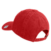 The Few The Proud Embroidered Washed Solid Pigment Dyed Cotton Twill Brass Buckle Cap - Red OSFM