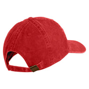 The Few The Proud Embroidered Washed Solid Pigment Dyed Cotton Twill Brass Buckle Cap - Red OSFM