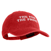 The Few The Proud Embroidered Washed Solid Pigment Dyed Cotton Twill Brass Buckle Cap - Red OSFM