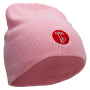 Gymnastics Icon Embroidered 8 inch Acrylic Short Blank Beanie - Pink OSFM