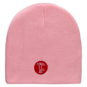 Gymnastics Icon Embroidered 8 inch Acrylic Short Blank Beanie - Pink OSFM