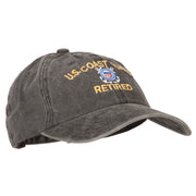 US Coast Guard Retired Embroidered Washed Cotton Twill Cap