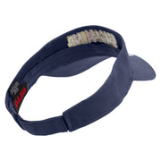 Hand Drawn Smashing Embroidered Cotton Twill Sun Visor - Navy OSFM