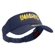 Hand Drawn Smashing Embroidered Cotton Twill Sun Visor - Navy OSFM