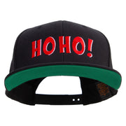 Sticker Style Hoho Embroidered Wool Blend Prostyle Snapback - Black OSFM