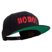 Sticker Style Hoho Embroidered Wool Blend Prostyle Snapback - Black OSFM