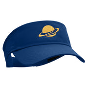 Ringed Planet Embroidered Cotton Twill Sun Visor