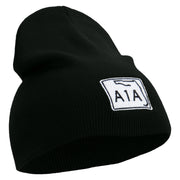 Highway A1A Embroidered 8 inch Acrylic Short beanie - Black OSFM