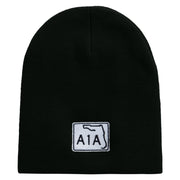 Highway A1A Embroidered 8 inch Acrylic Short beanie - Black OSFM