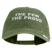 The Few The Proud Embroidered Washed Solid Pigment Dyed Cotton Twill Brass Buckle Cap - Olive OSFM