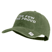 The Few The Proud Embroidered Washed Solid Pigment Dyed Cotton Twill Brass Buckle Cap - Olive OSFM