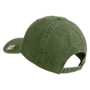 The Few The Proud Embroidered Washed Solid Pigment Dyed Cotton Twill Brass Buckle Cap - Olive OSFM