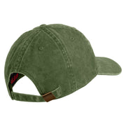 The Few The Proud Embroidered Washed Solid Pigment Dyed Cotton Twill Brass Buckle Cap - Olive OSFM