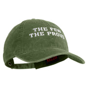 The Few The Proud Embroidered Washed Solid Pigment Dyed Cotton Twill Brass Buckle Cap - Olive OSFM