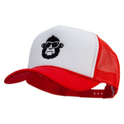 Gorilla Wear Glasses Embroidered Summer Foam Mesh Trucker Cap - Red-White OSFM