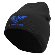 US Space Force Embroidered 8 inch Acrylic Short Blank Beanie - Black OSFM