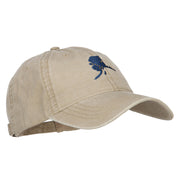 Alaska State Flag Map Embroidered Washed Cap