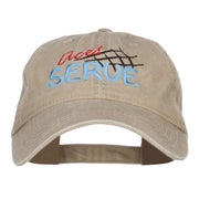 Ace Serve Volleyball Embroidered Washed Cap