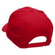 Paddling Scene Embroidered Solid Cotton Twill Pro Style Cap - Red OSFM