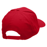 Paddling Scene Embroidered Solid Cotton Twill Pro Style Cap - Red OSFM