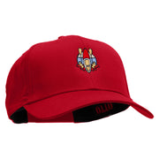 Paddling Scene Embroidered Solid Cotton Twill Pro Style Cap - Red OSFM