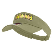 Hand Drawn Smashing Embroidered Cotton Twill Sun Visor - Khaki OSFM