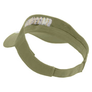 Hand Drawn Smashing Embroidered Cotton Twill Sun Visor - Khaki OSFM