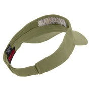 Hand Drawn Smashing Embroidered Cotton Twill Sun Visor - Khaki OSFM