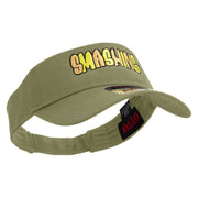 Hand Drawn Smashing Embroidered Cotton Twill Sun Visor - Khaki OSFM