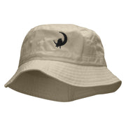 Couple On The Moon Embroidered Bucket Hat - Natural OSFM