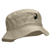 Couple On The Moon Embroidered Bucket Hat - Natural OSFM