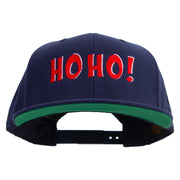 Sticker Style Hoho Embroidered Wool Blend Prostyle Snapback - Navy OSFM