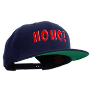 Sticker Style Hoho Embroidered Wool Blend Prostyle Snapback - Navy OSFM