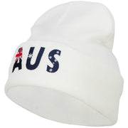 Australia AUS Flag Embroidered Long Beanie