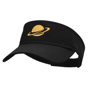 Ringed Planet Embroidered Cotton Twill Sun Visor