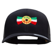 Viva Mexico Banner Embroidered Retro Trucker Cap