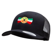 Viva Mexico Banner Embroidered Retro Trucker Cap