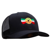 Viva Mexico Banner Embroidered Retro Trucker Cap