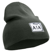 Highway A1A Embroidered 8 inch Acrylic Short beanie - Grey OSFM