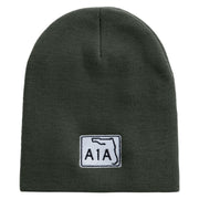 Highway A1A Embroidered 8 inch Acrylic Short beanie - Grey OSFM