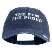 The Few The Proud Embroidered Washed Solid Pigment Dyed Cotton Twill Brass Buckle Cap - Navy OSFM